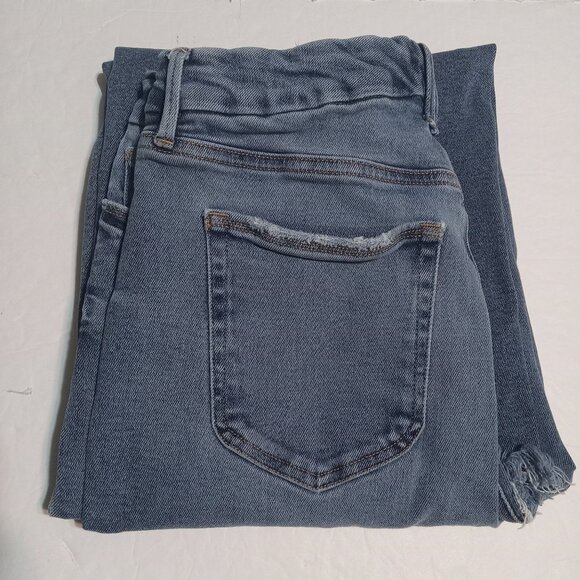 Good American Denim - Good American Women's High Rise Good Waist Palazoo Crop Raw Hem Jeans 14